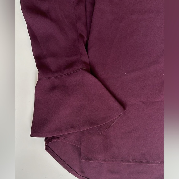 PLEIONE burgundy crepe chiffon top Nordstrom M - Picture 6 of 11